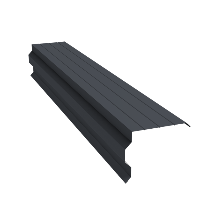 Планка торцевая фигурная 90х110 0,5 Satin с пленкой RAL 7024 мокрый асфальт (2м)