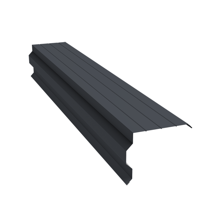 Планка торцевая фигурная 90х110 0,5 Satin с пленкой RAL 7024 мокрый асфальт (2м)