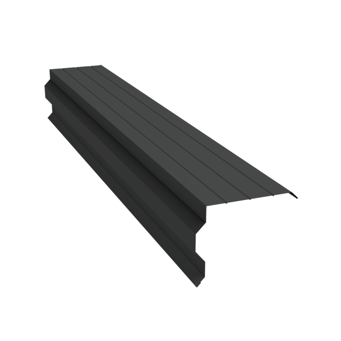 Планка торцевая фигурная 90х110 0,5 Velur X RAL 7016 антрацитово-серый (2м)