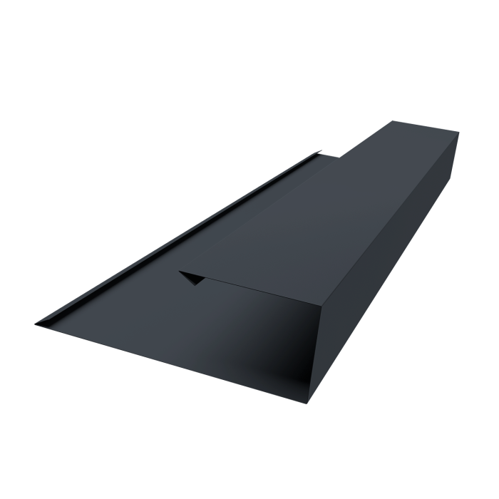 Планка торцевая страховочная 0,45 PE-Double с пленкой RAL 7024 мокрый асфальт (2м)