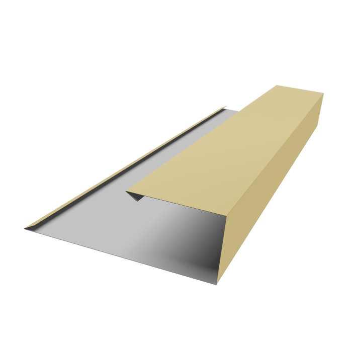 Планка торцевая страховочная 0,45 PE с пленкой RAL 1014 слоновая кость (2м)