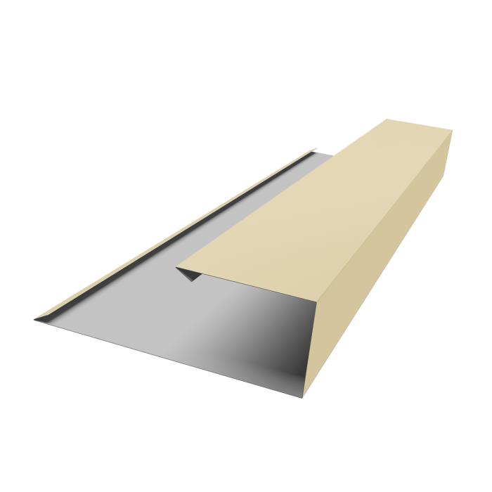 Планка торцевая страховочная 0,45 PE с пленкой RAL 1015 светлая слоновая кость (2м)