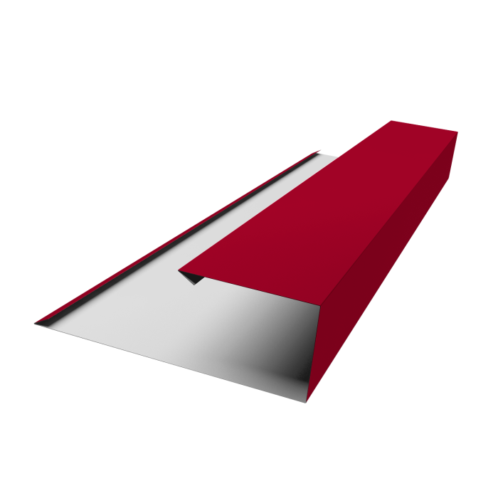 Планка торцевая страховочная 0,45 PE с пленкой RAL 3003 рубиново-красный (3м)