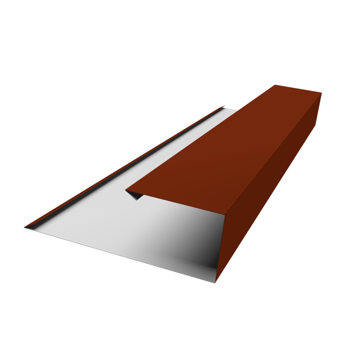 Планка торцевая страховочная 0,45 PE с пленкой RAL 3009 оксидно-красный (2м)