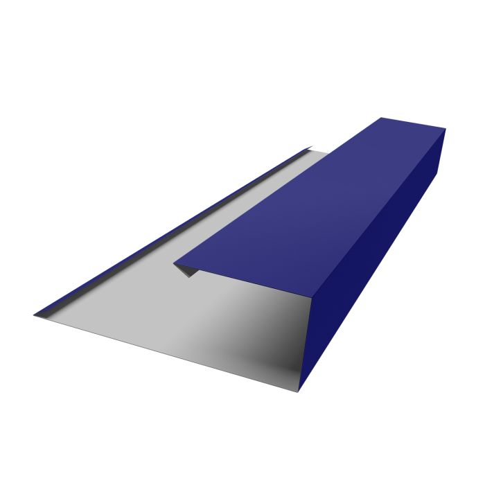 Планка торцевая страховочная 0,45 PE с пленкой RAL 5002 ультрамариново-синий (3м)