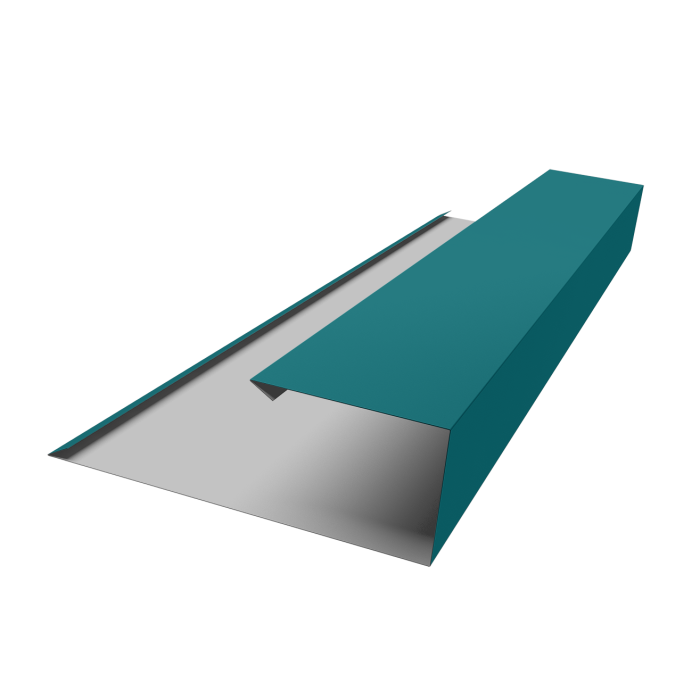 Планка торцевая страховочная 0,45 PE с пленкой RAL 5021 водная синь (2м)