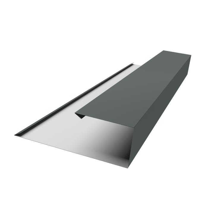 Планка торцевая страховочная 0,45 PE с пленкой RAL 7005 мышино-серый (2м)