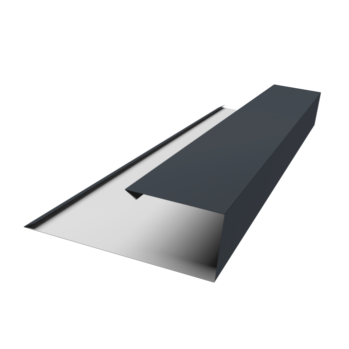 Планка торцевая страховочная Grand Line 0,5 PurPro Matt 275 RAL 7024 мокрый асфальт (2м)