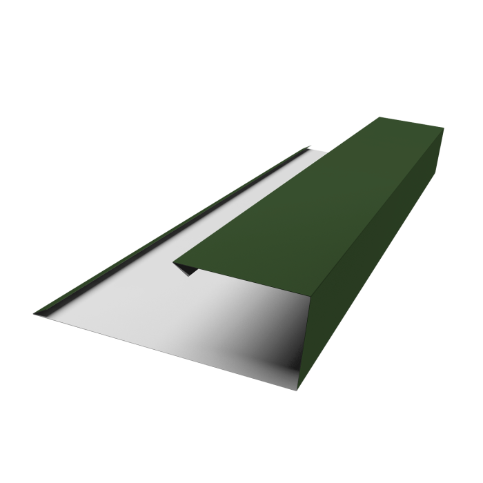 Планка торцевая страховочная Grand Line 0,5 Satin Matt TX RAL 6020 хромовая зелень (2м)