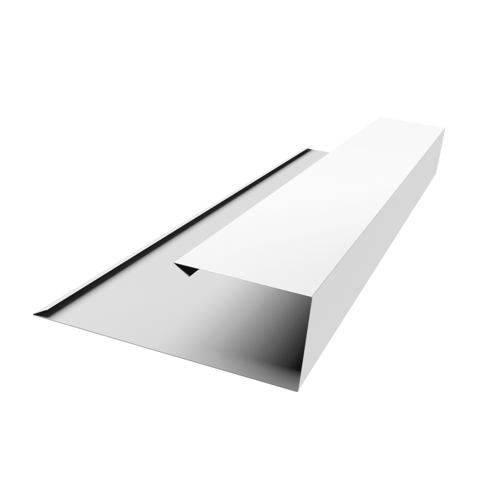 Планка торцевая страховочная Grand Line 0,5 Satin с пленкой RAL 9003 сигнальный белый (2м)