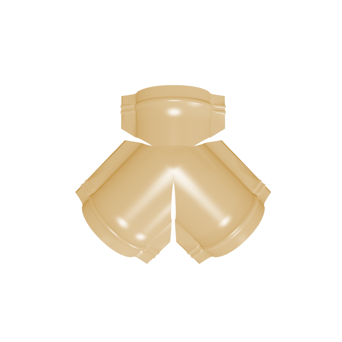 Тройник Y конька полукруглого 0,45 PE с пленкой RAL 1014 слоновая кость