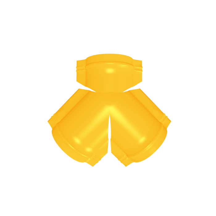 Тройник Y конька полукруглого 0,45 PE с пленкой RAL 1018 цинково-желтый