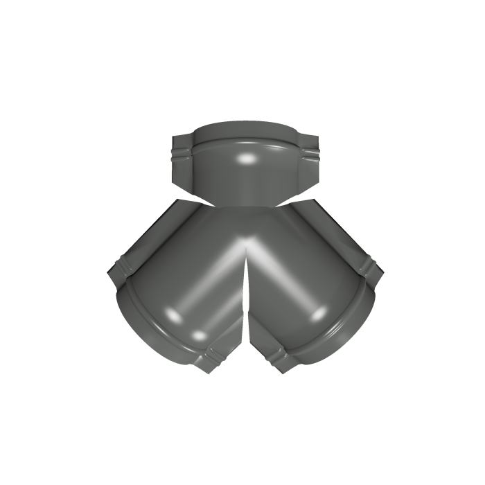 Тройник Y конька полукруглого 0,45 PE с пленкой RAL 7005 мышино-серый