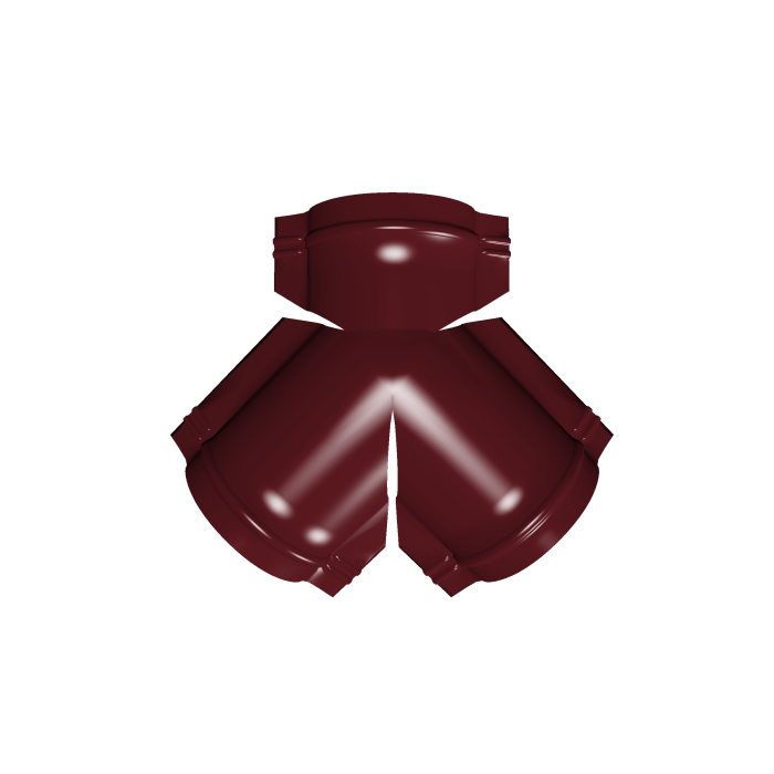 Тройник Y конька полукруглого 0,5 Satin Matt TX с пленкой RAL 3005 красное вино