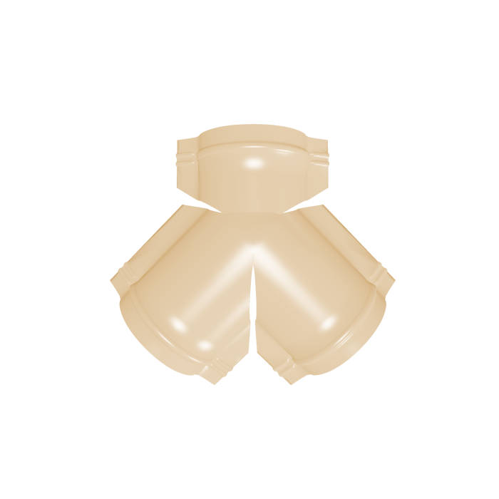 Тройник Y конька полукруглого 0,5 Satin с пленкой RAL 1015 светлая слоновая кость