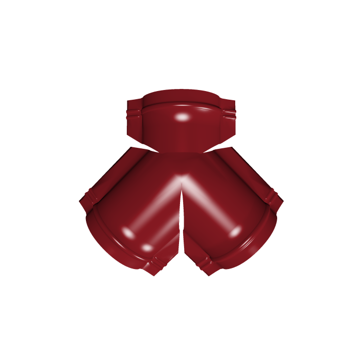 Тройник Y малого конька полукруглого 0,45 PE с пленкой RAL 3003 рубиново-красный