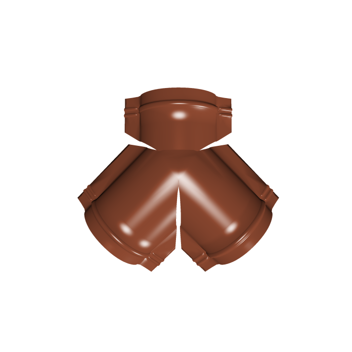 Тройник Y малого конька полукруглого 0,5 Satin Matt с пленкой RAL 8004 терракота