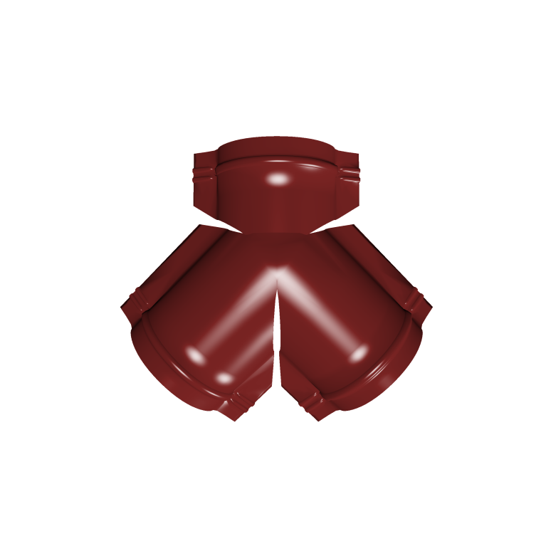 Тройник Y малого конька полукруглого 0,5 Satin с пленкой RAL 3011 коричнево-красный