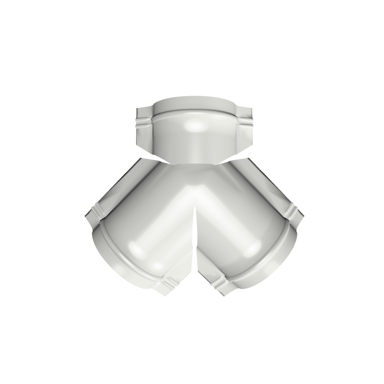 Тройник Y малого конька полукруглого 0,5 Satin с пленкой RAL 9003 сигнальный белый