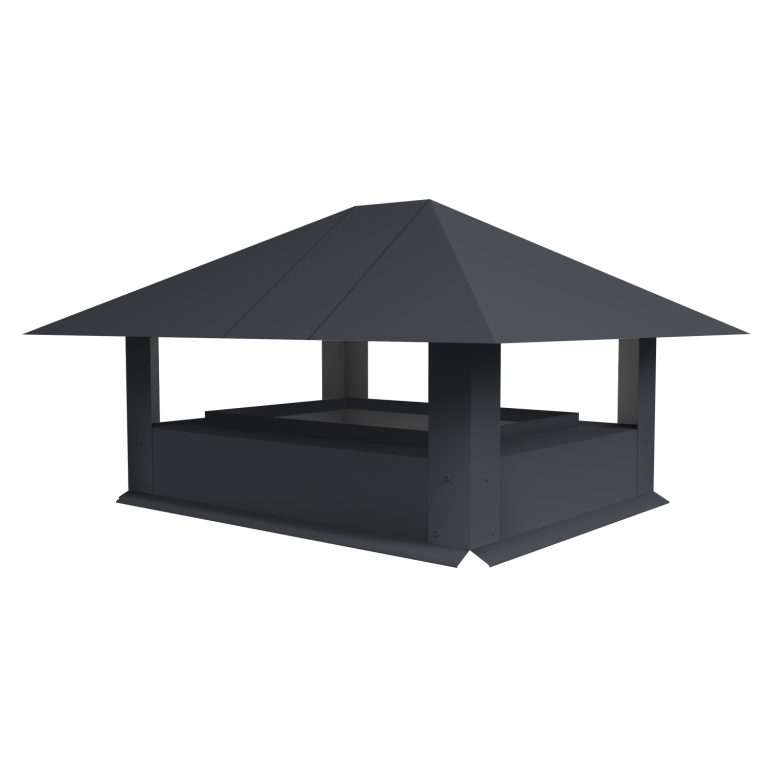 Дымник на трубу 520х390мм 0,45 Drap с пленкой RAL 7024 мокрый асфальт