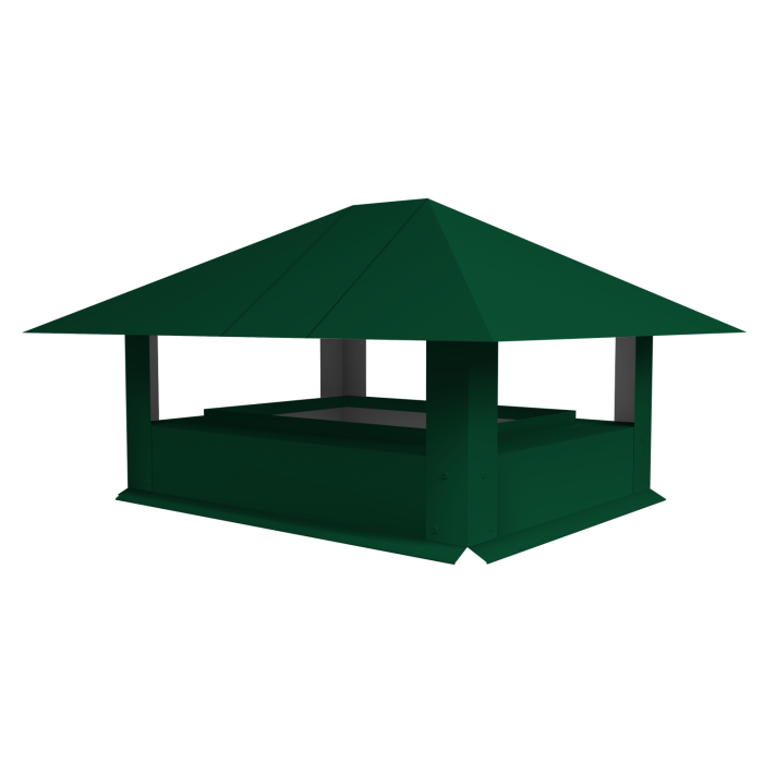 Дымник на трубу 520х390мм 0,45 PE с пленкой RAL 6005 зеленый мох