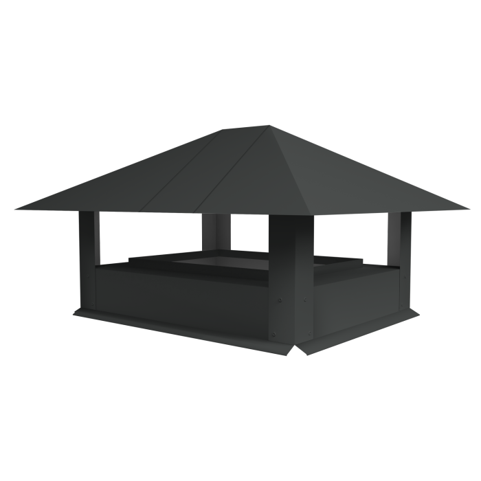 Дымник на трубу 520х390мм 0,5 GreenCoat Pural BT, matt с пленкой RR2H3 (RAL 7016 антрацитово-серый)