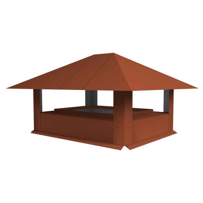 Дымник на трубу 520х390мм 0,5 PurLite Matt с пленкой RAL 8004 терракота