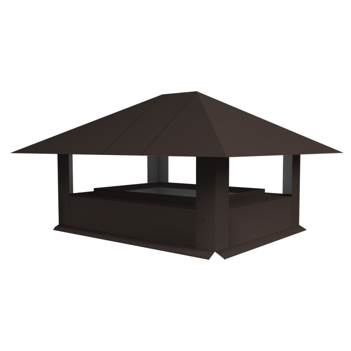 Дымник на трубу 520х390мм 0,5 Satin Matt TX с пленкой RR 32 темно-коричневый