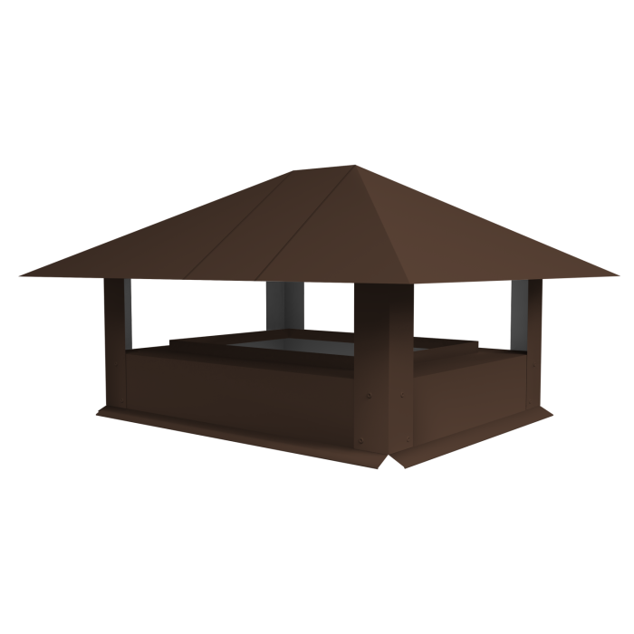 Дымник на трубу 520х390мм 0,5 Satin с пленкой RAL 8017 шоколад