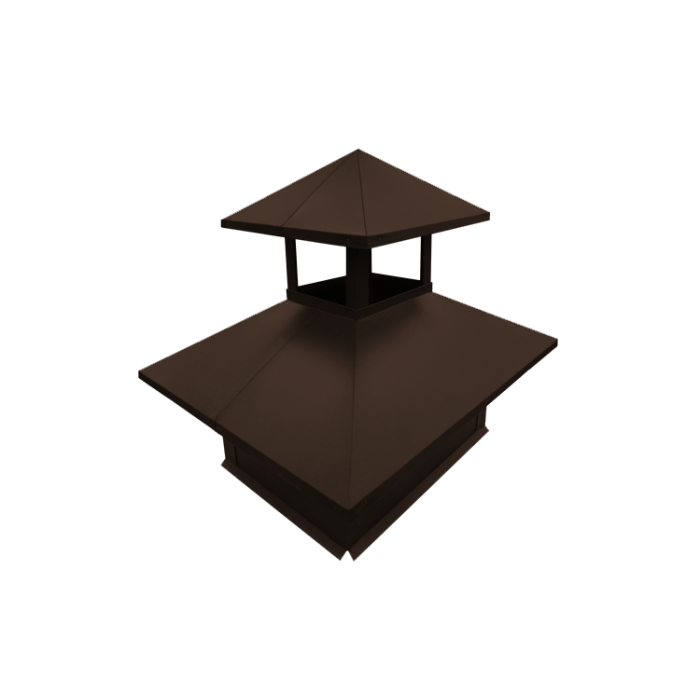 Дымник на трубу двойной 520х390мм 0,45 PE с пленкой RAL 8017 шоколад