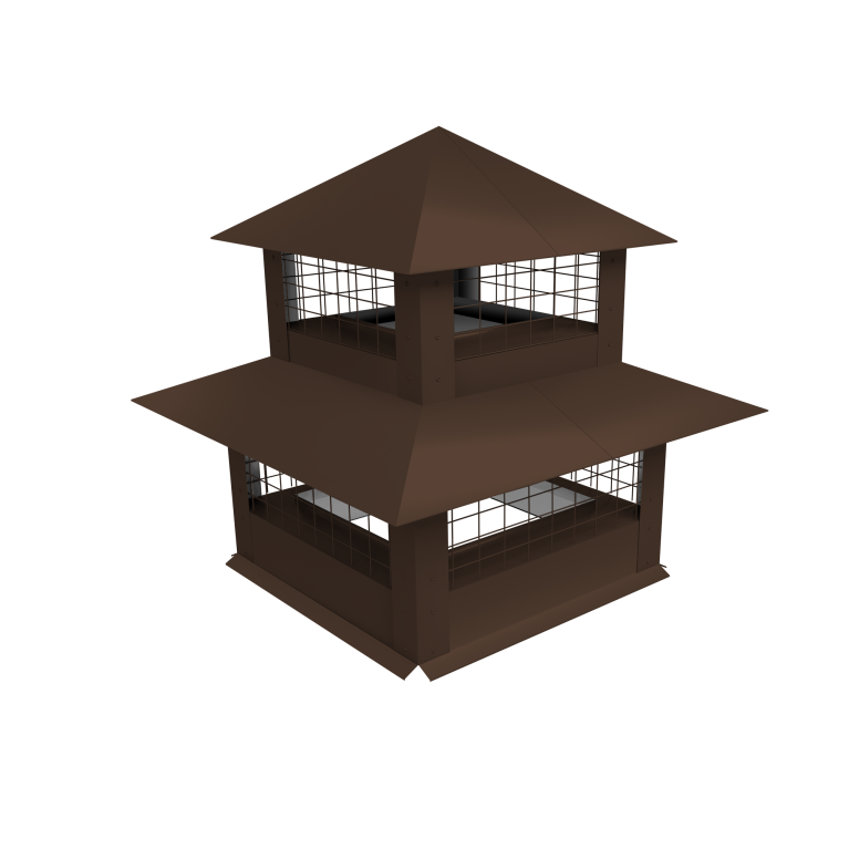 Дымник на трубу двойной с сеткой 1820х520мм 0,45 PE с пленкой RAL 8017 шоколад