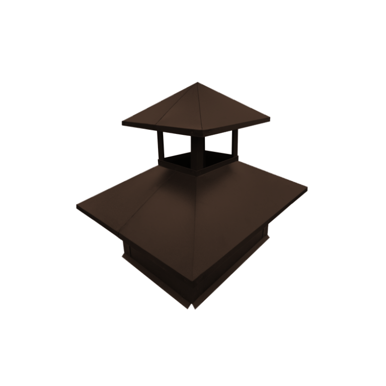 Дымник на трубу двойной с сеткой 640х510мм 0,45 Drap с пленкой RAL 8017 шоколад