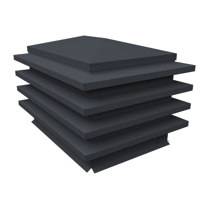 Дымник на трубу елка 390х390мм 0,5 Satin Matt с пленкой RAL 7024 мокрый асфальт