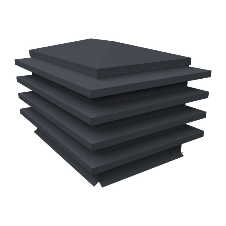 Дымник на трубу елка 390х390мм 0,5 Satin Matt с пленкой RAL 7024 мокрый асфальт