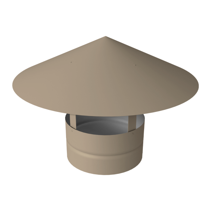 Дымник на трубу круглый d100 0,5 Satin с пленкой RAL 1015 светлая слоновая кость