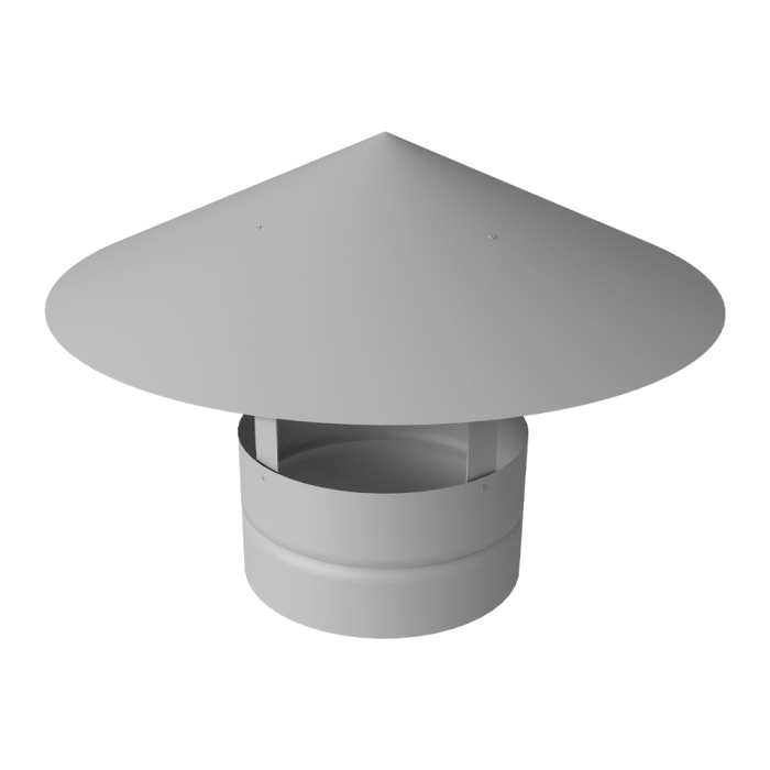 Дымник на трубу круглый d100 0,5 Satin с пленкой RAL 9003 сигнальный белый