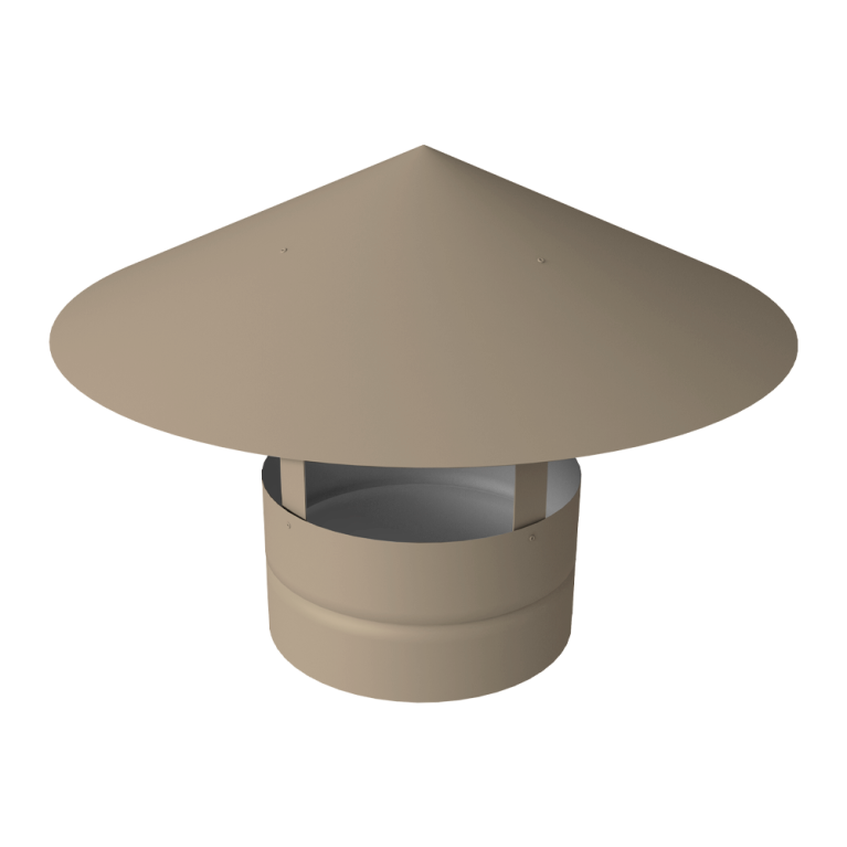 Дымник на трубу круглый d110 0,5 Satin с пленкой RAL 1015 светлая слоновая кость