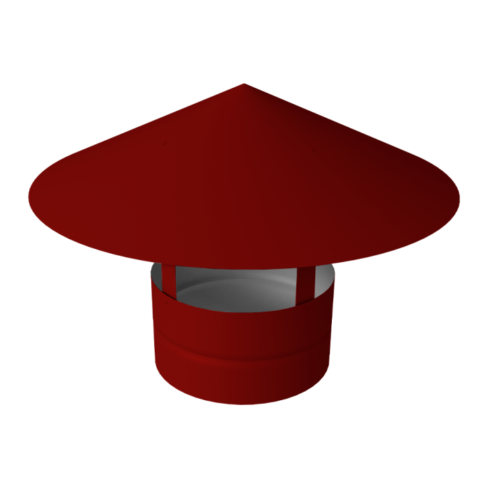 Дымник на трубу круглый d110 0,5 Satin с пленкой RAL 3011 коричнево-красный