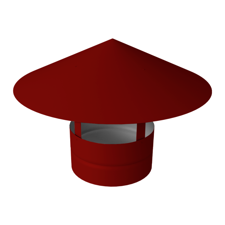 Дымник на трубу круглый d115 0,5 Satin с пленкой RAL 3011 коричнево-красный