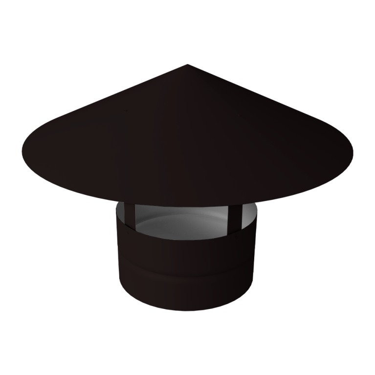 Дымник на трубу круглый d125 0,5 Satin с пленкой RAL 9005 черный