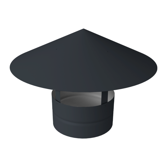 Дымник на трубу круглый d130 0,5 Satin Matt с пленкой RAL 7024 мокрый асфальт