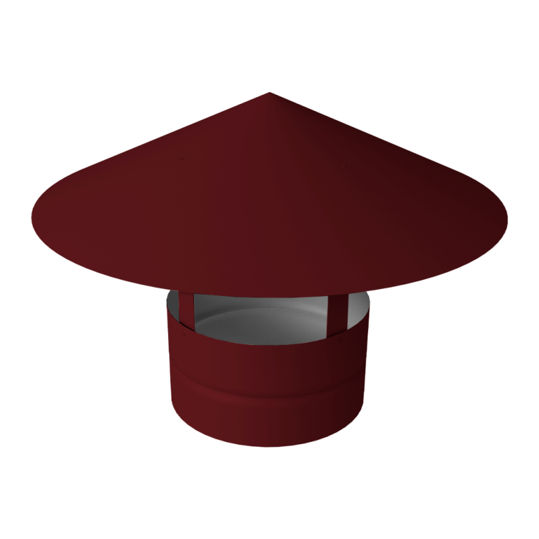 Дымник на трубу круглый d130 0,5 Satin с пленкой RAL 3005 красное вино