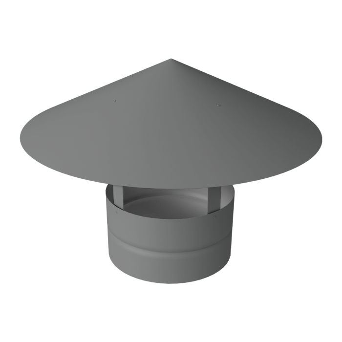 Дымник на трубу круглый d140 0,5 Satin с пленкой RAL 9006 бело-алюминиевый