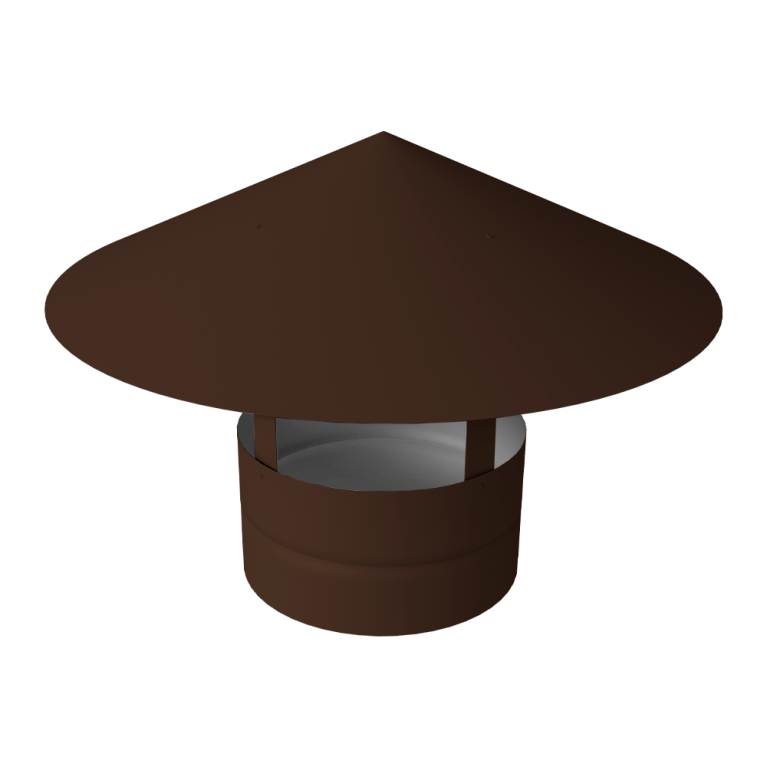 Дымник на трубу круглый d150 0,5 Satin Matt с пленкой RAL 8017 шоколад