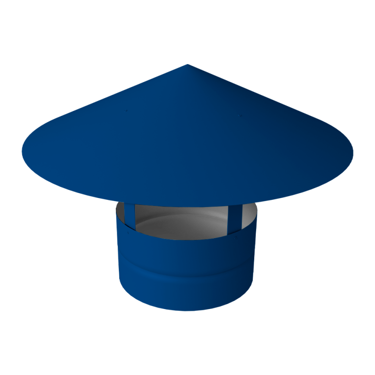 Дымник на трубу круглый d160 0,5 Satin с пленкой RAL 5005 сигнальный синий