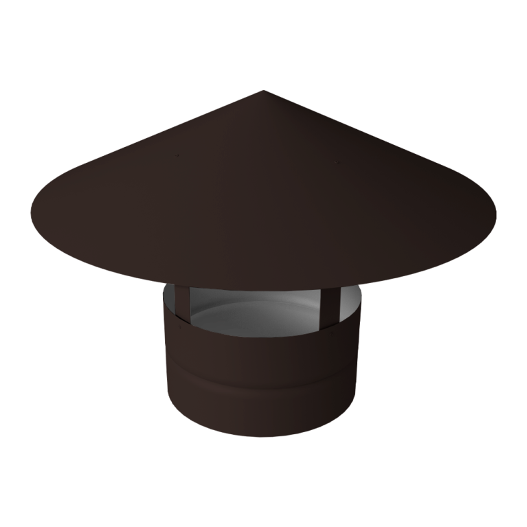 Дымник на трубу круглый d180 0,5 Satin с пленкой RR 32 темно-коричневый