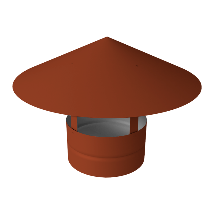 Дымник на трубу круглый d200 0,5 Satin Matt с пленкой RAL 8004 терракота