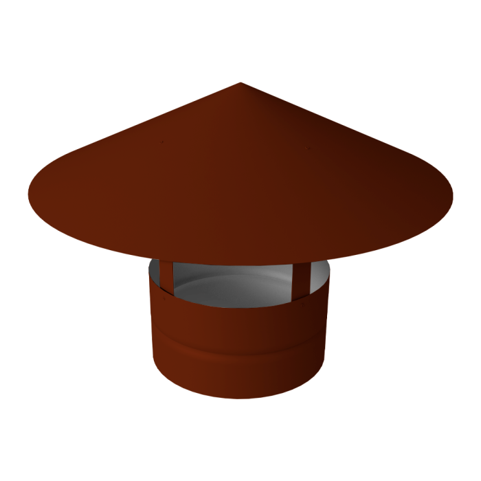 Дымник на трубу круглый d300 0,5 Satin с пленкой RAL 3009 оксидно-красный