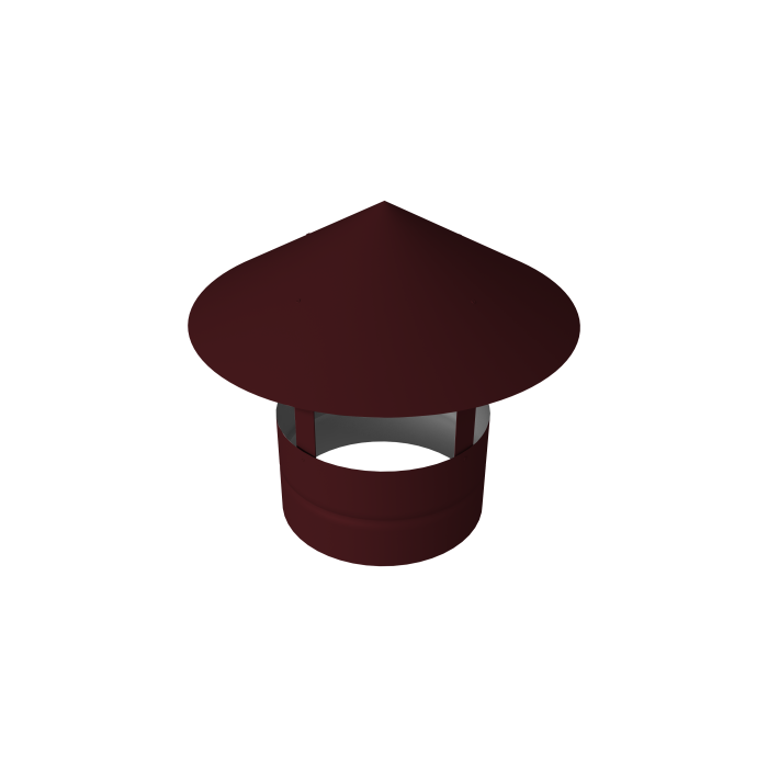 Дымник на трубу круглый d80 0,45 PE с пленкой RAL 3005 красное вино