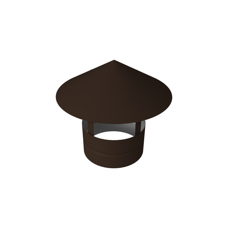 Дымник на трубу круглый d80 0,5 Satin Matt с пленкой RAL 8017 шоколад